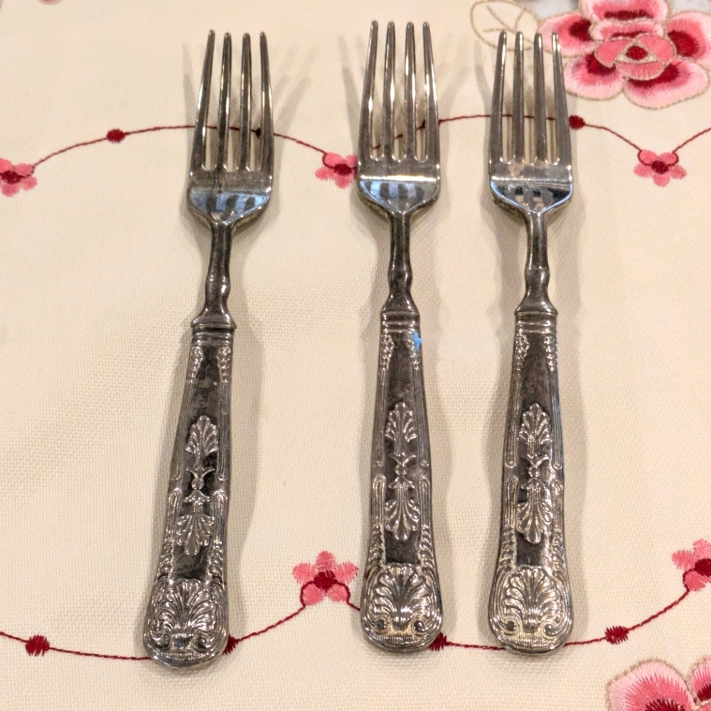 Set of 3 Beautiful Antique Forks 7.5" Long
